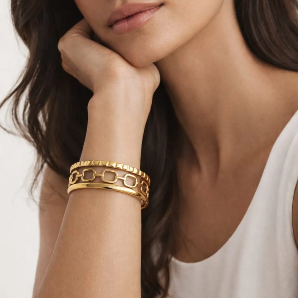 Salty Luna Link Cuff Bracelet (Golden)