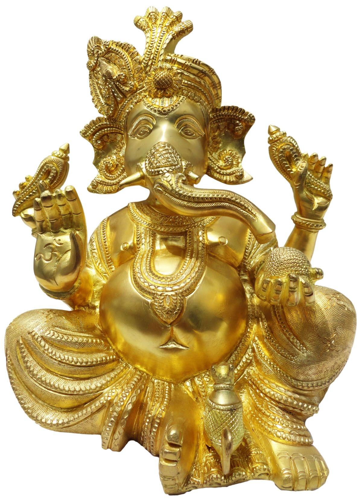 Brass Pankhi Ganesh Ji Statue