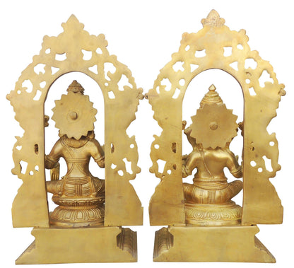 Brass Ganesh & Laxmi Statue