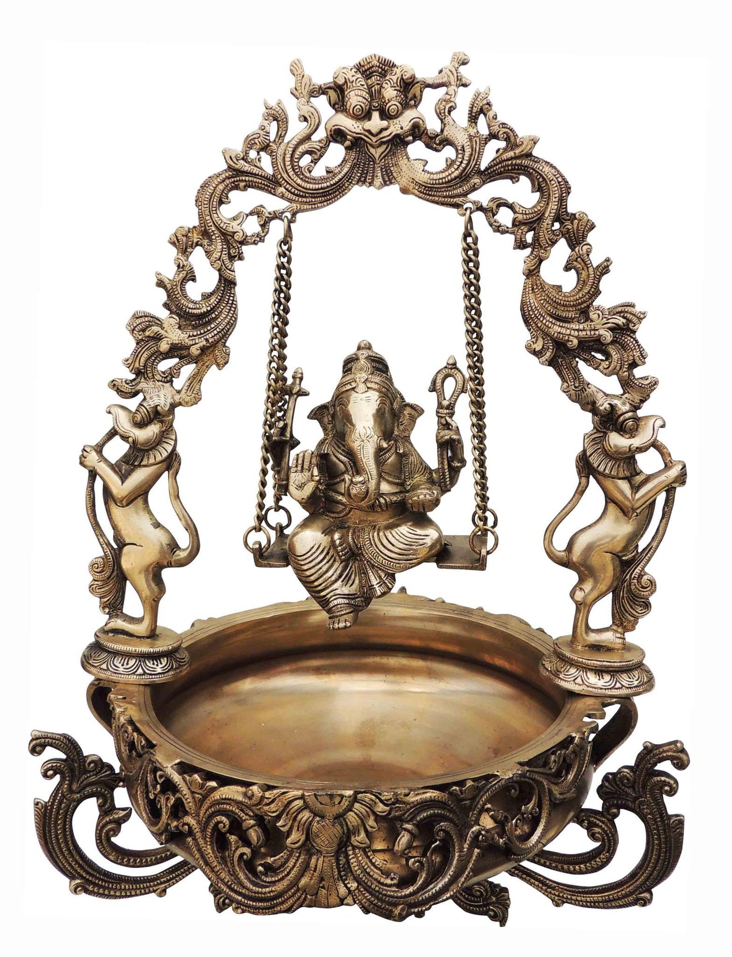 Brass Made Lord Ganesha Urli