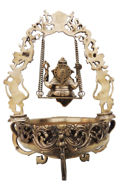 Brass Made Lord Ganesha Urli