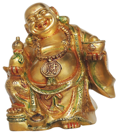 Brass Laughing Budha Big God Idol Statue