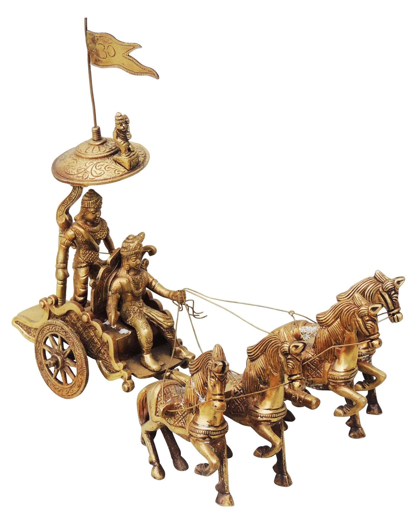 Brass Arjun Rath Statue