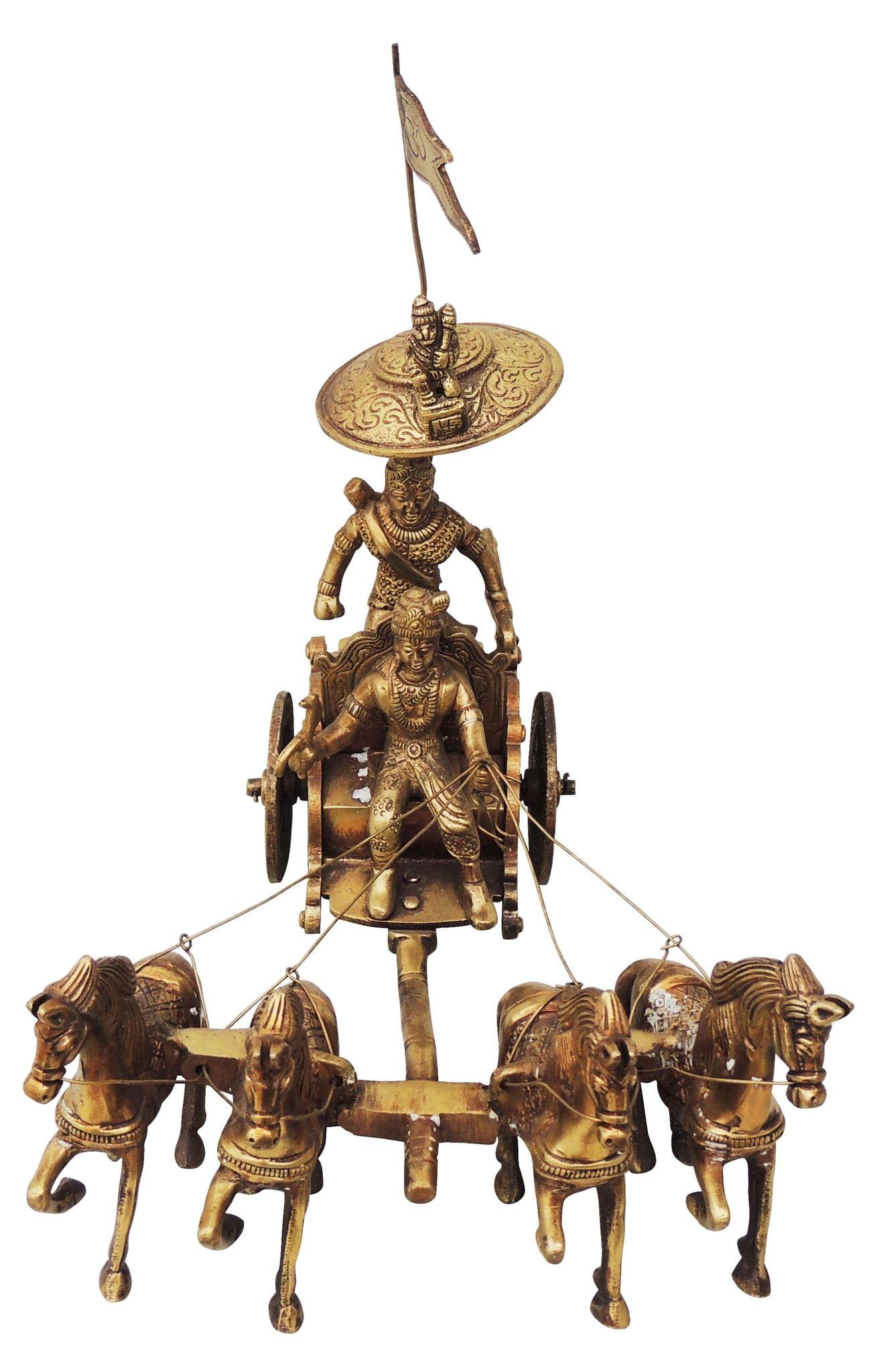 Brass Arjun Rath Statue