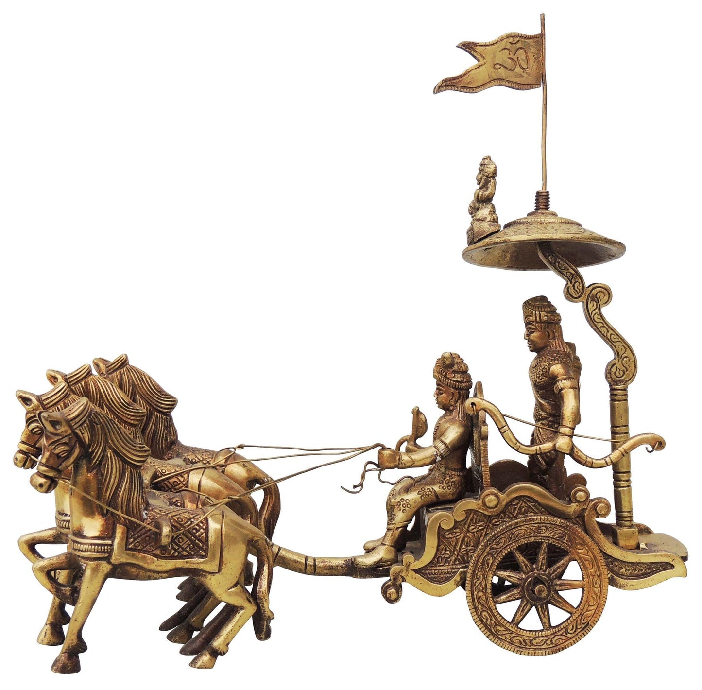 Brass Arjun Rath Statue