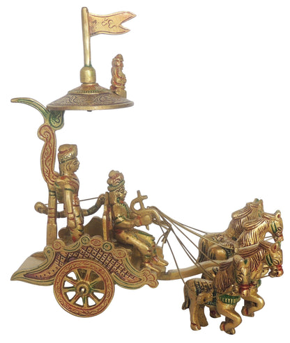 Brass Arjun Rath statue