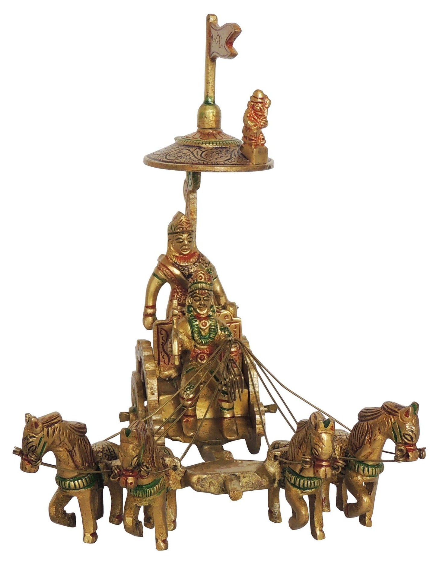 Brass Arjun Rath statue