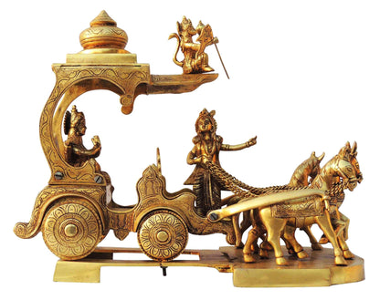 Brass Arjun Rath Statue