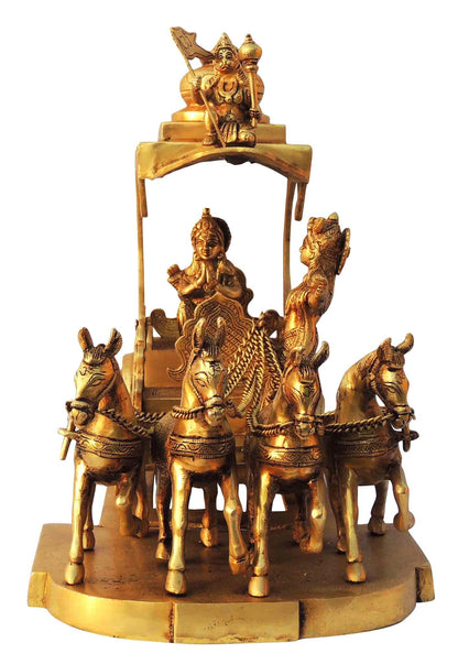 Brass Arjun Rath Statue