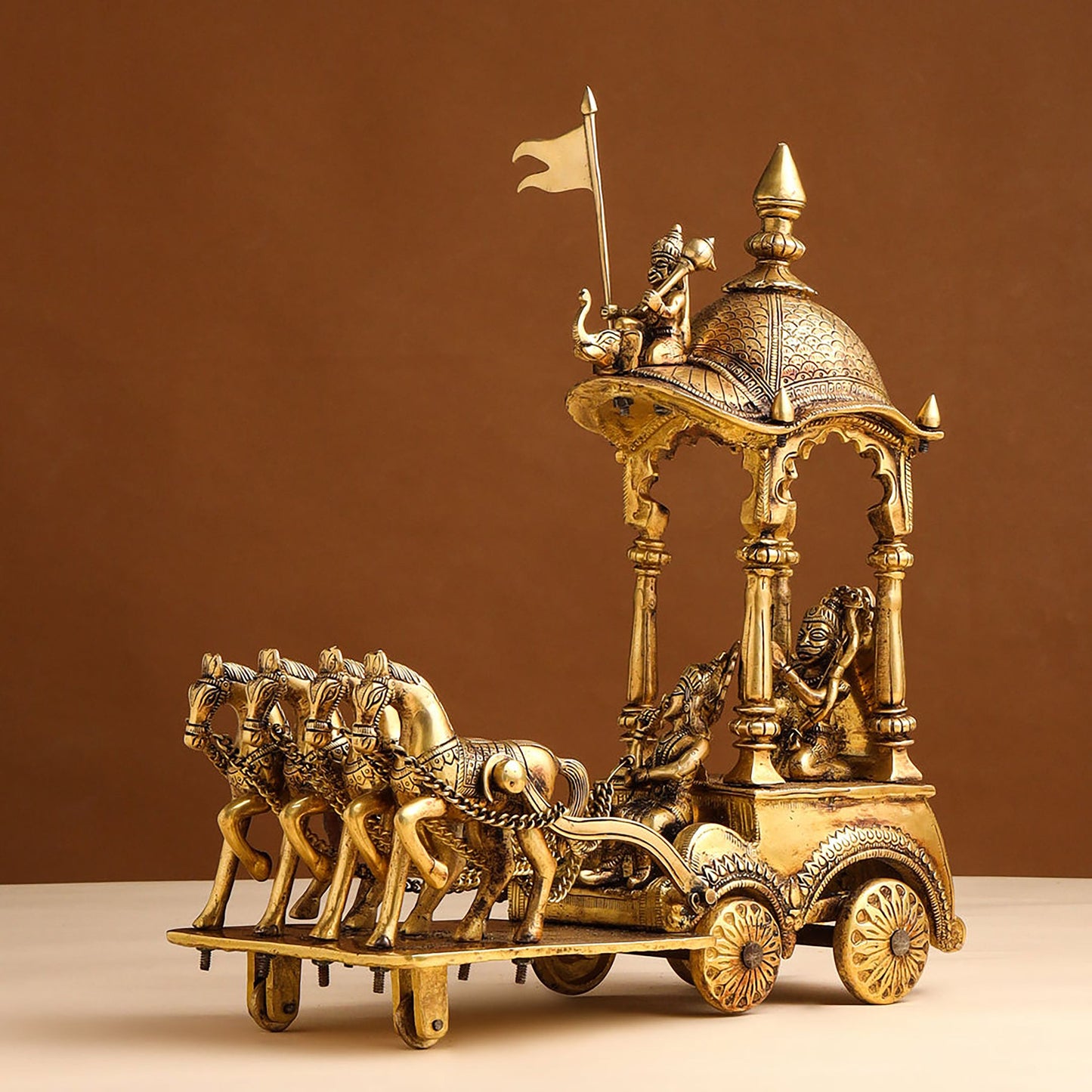 Brass Arjun Rath Statue