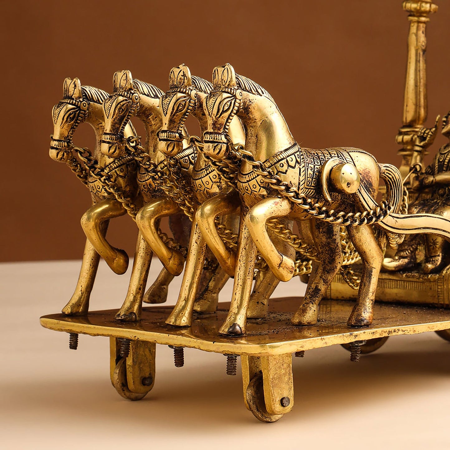 Brass Arjun Rath Statue