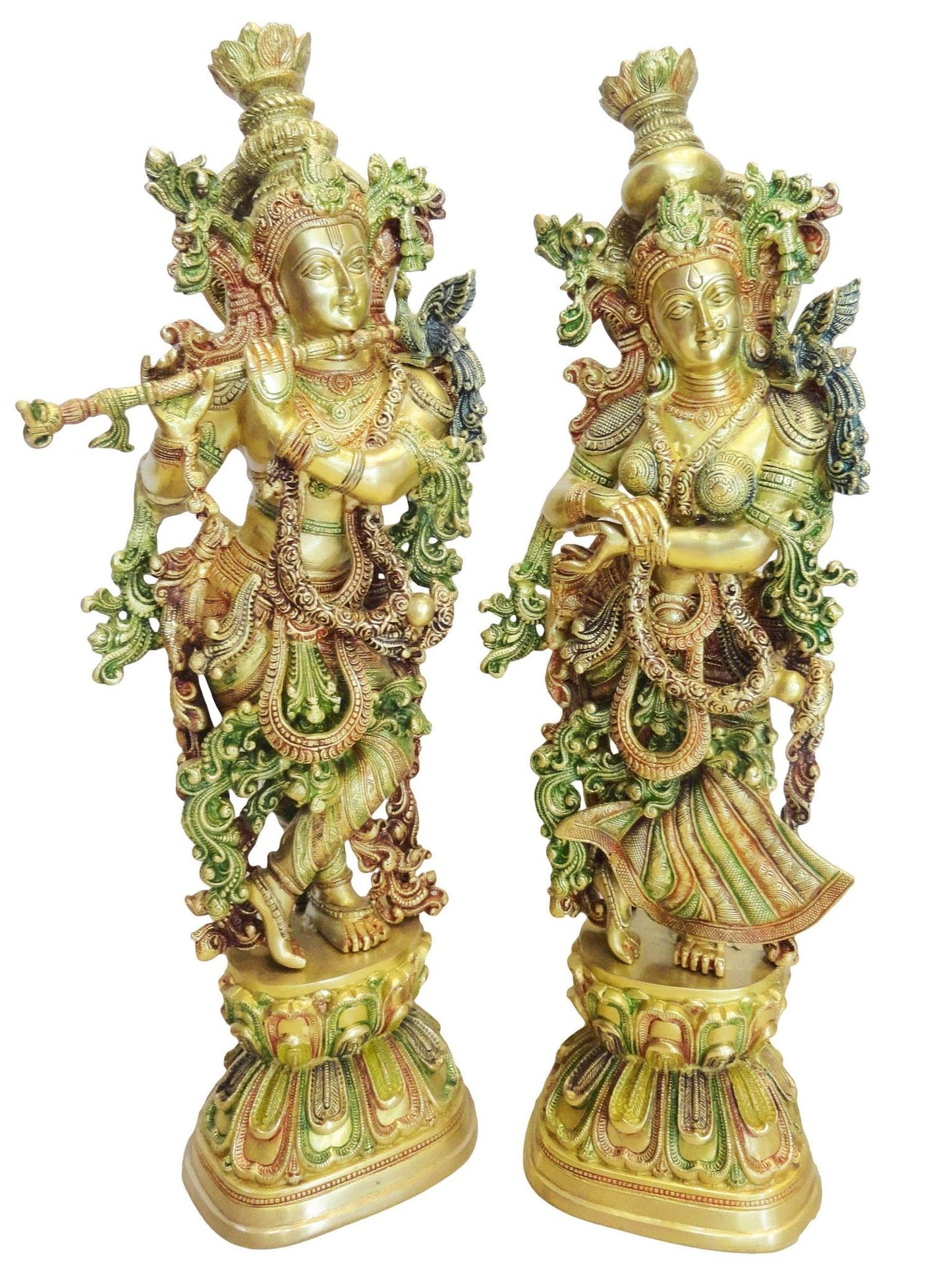 Brass Radha Krishna Pair God Idol Statue