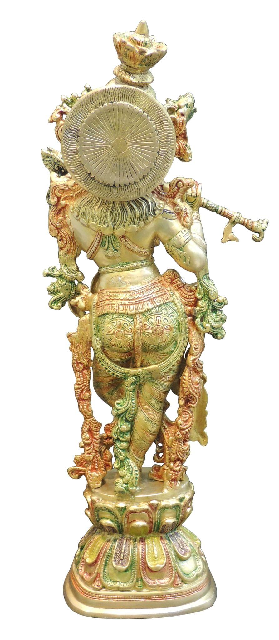 Brass Krishna God Idol Statue