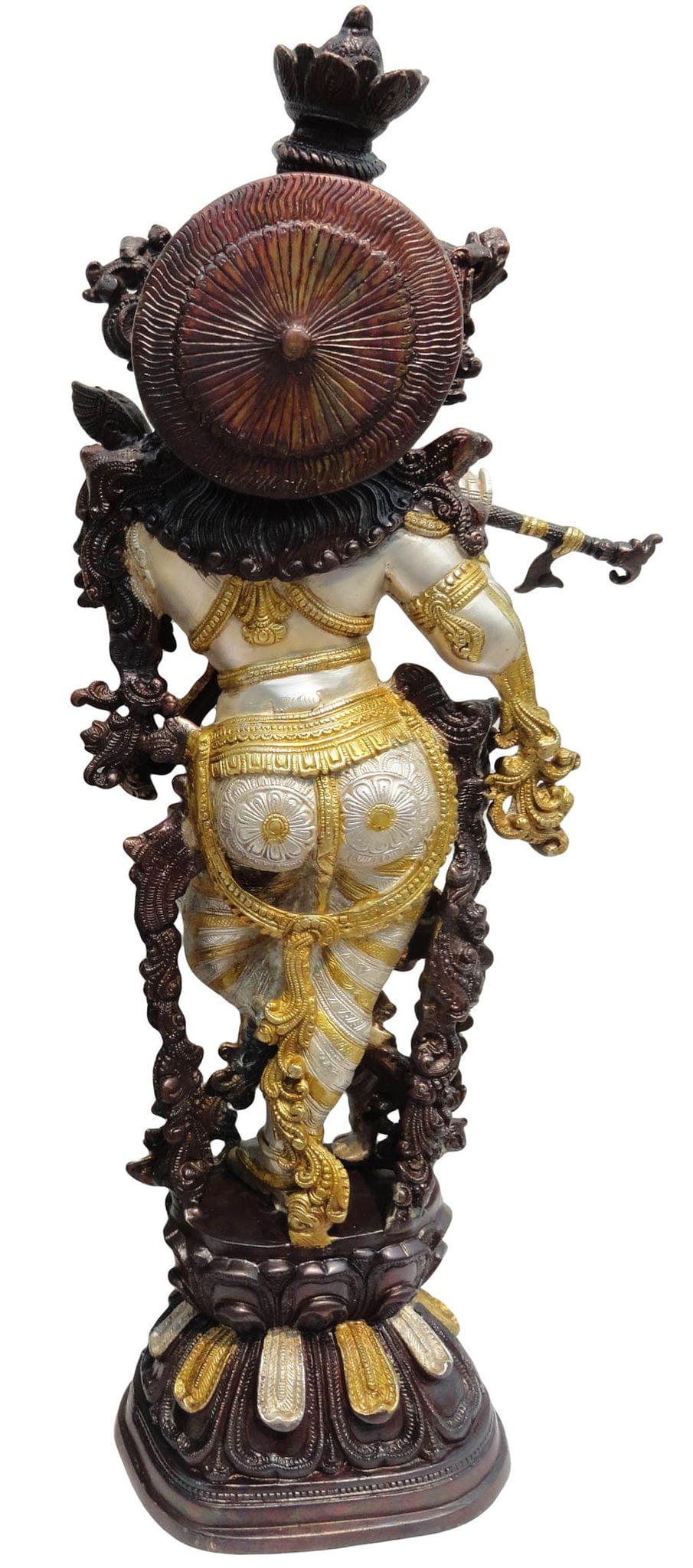 Brass Krishna God Idol Statue