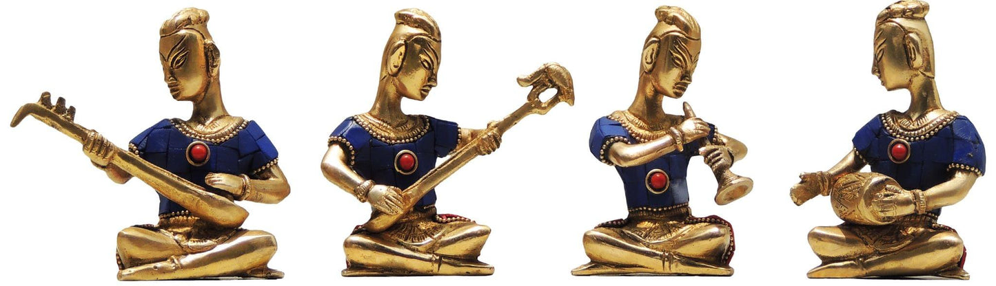 Brass Musical Set Small Statue