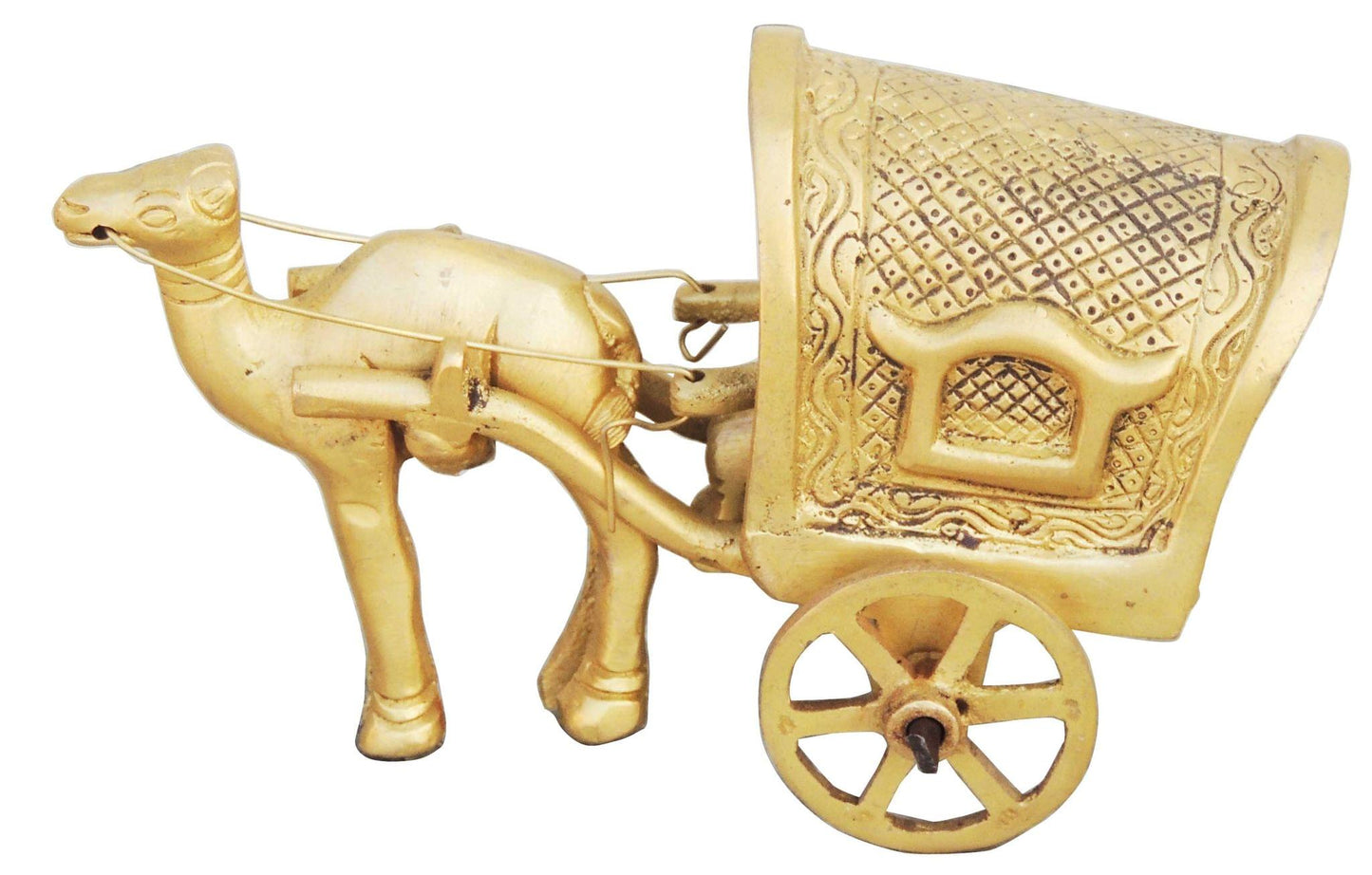 Brass Camel Cart Roof Statue