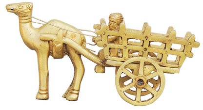 Brass Camel Cart Without Roof Statue