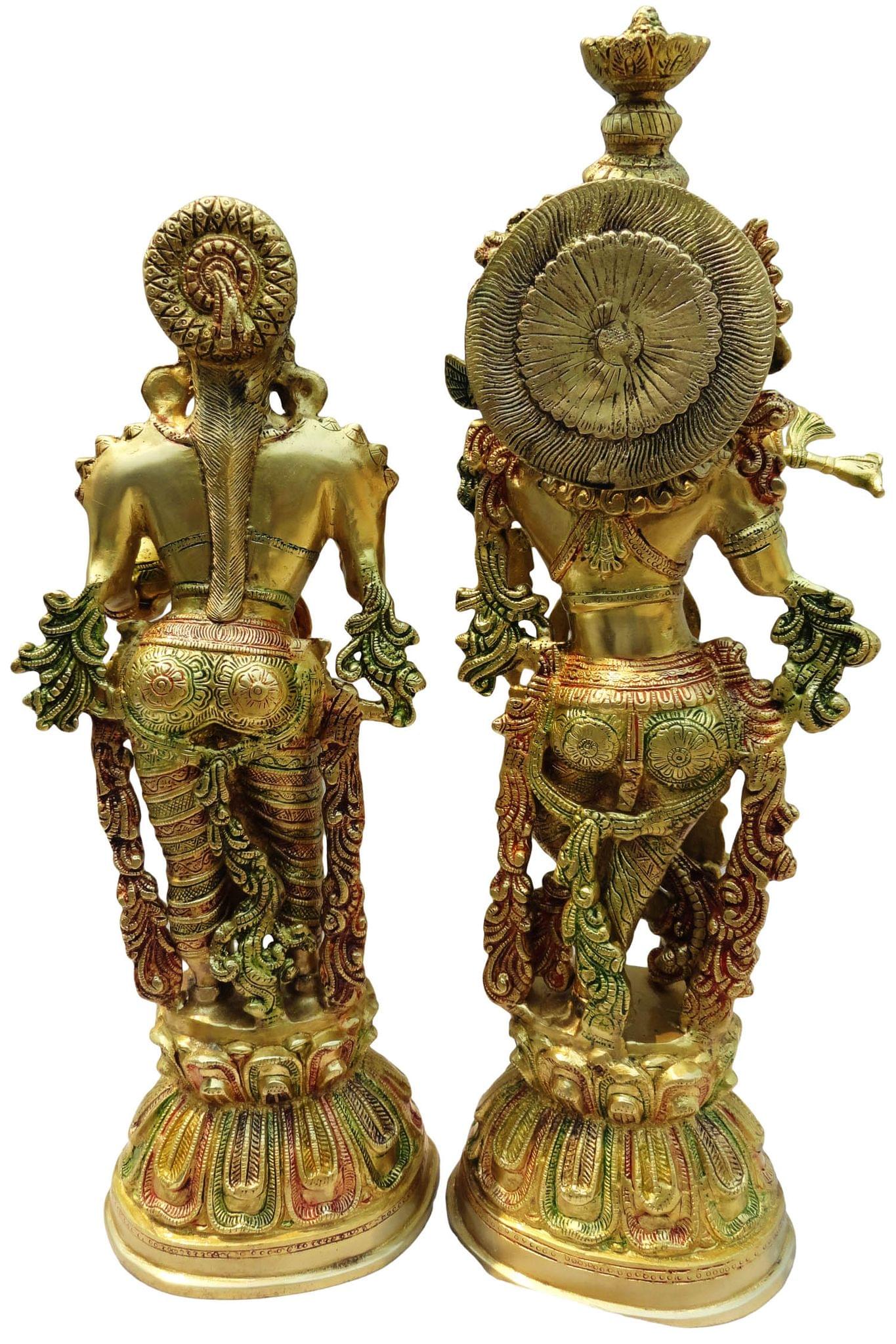 Brass Krishan and Radha Pair God Statue