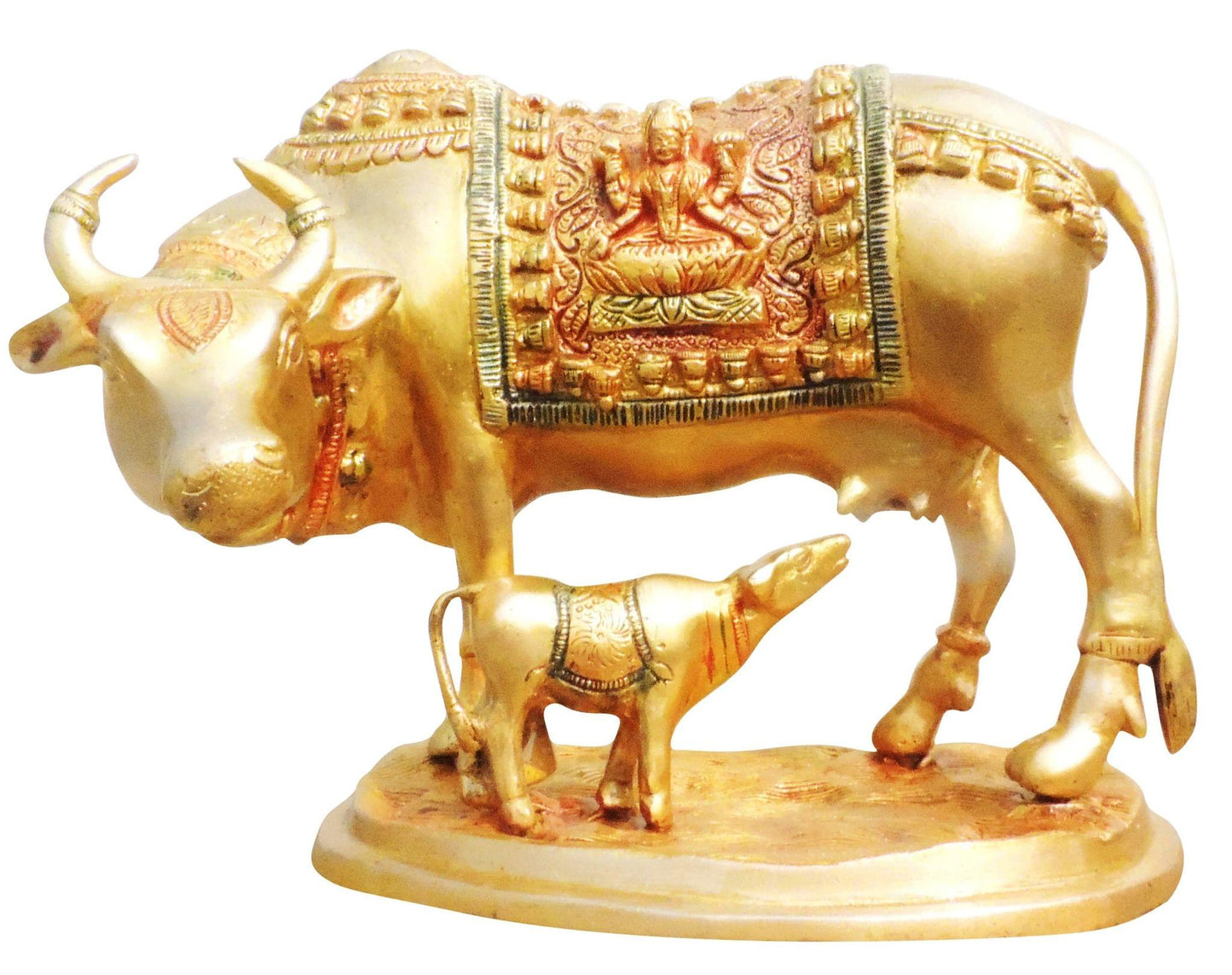 Brass Cow With Calf Statue