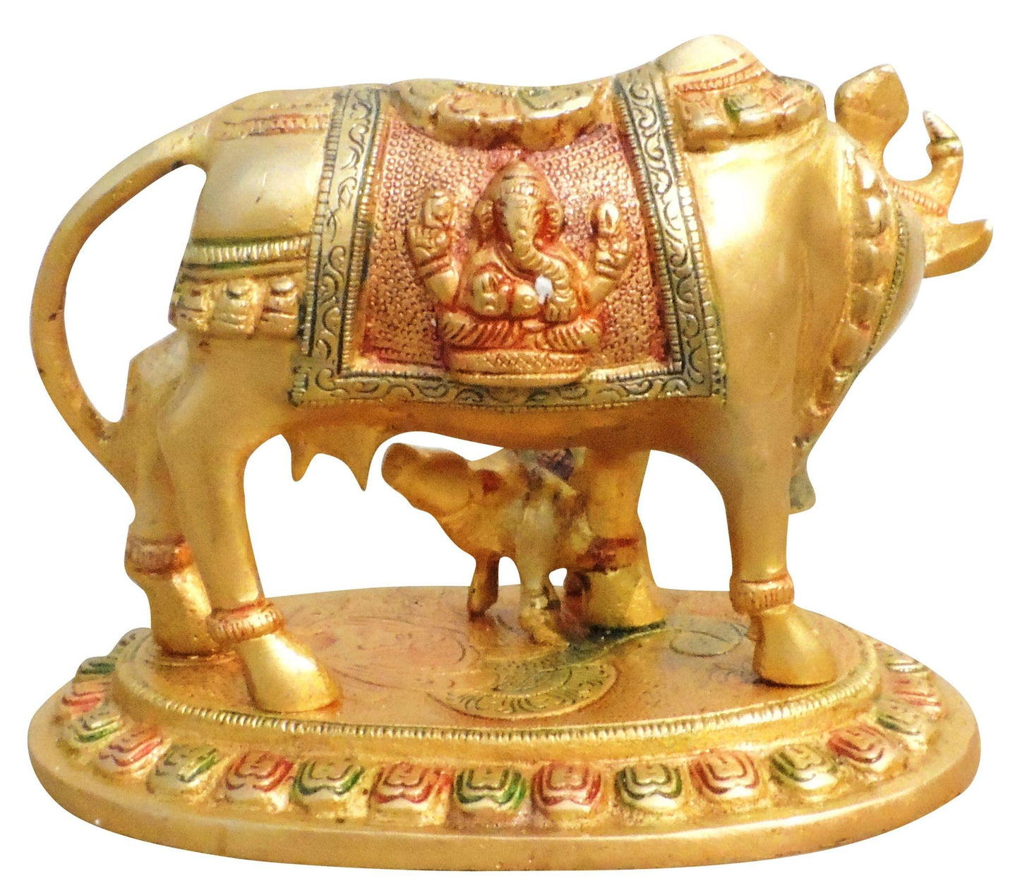 Brass Cow With Calf Statue