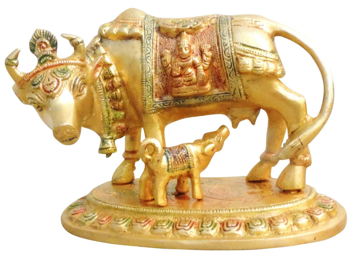 Brass Cow With Calf Statue