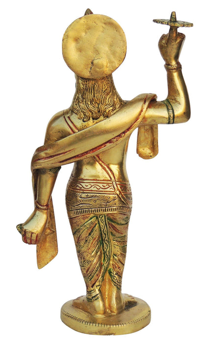 Brass Krishna With Chakra Idol