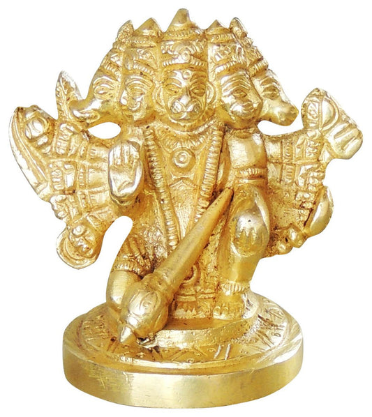 Brass Panchmukhi Hanuman Ji God Statue