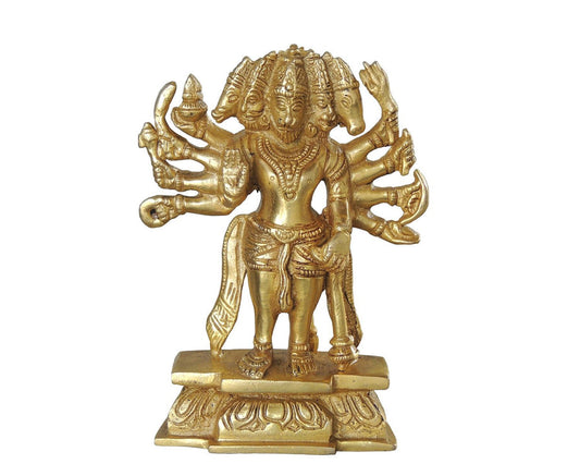 Brass Panchmukhi Hanuman Murti Statue