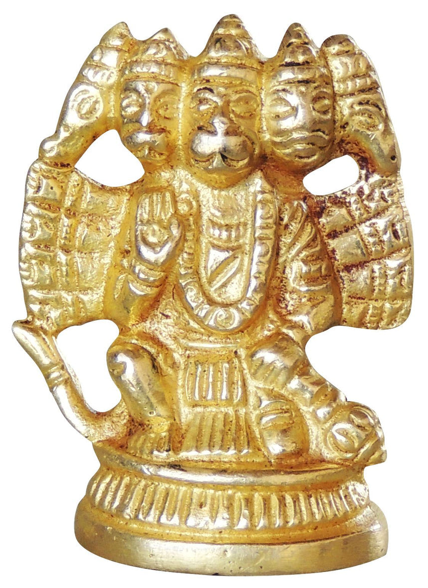 Brass Panchmukhi Hanuman Ji God Idol Statue