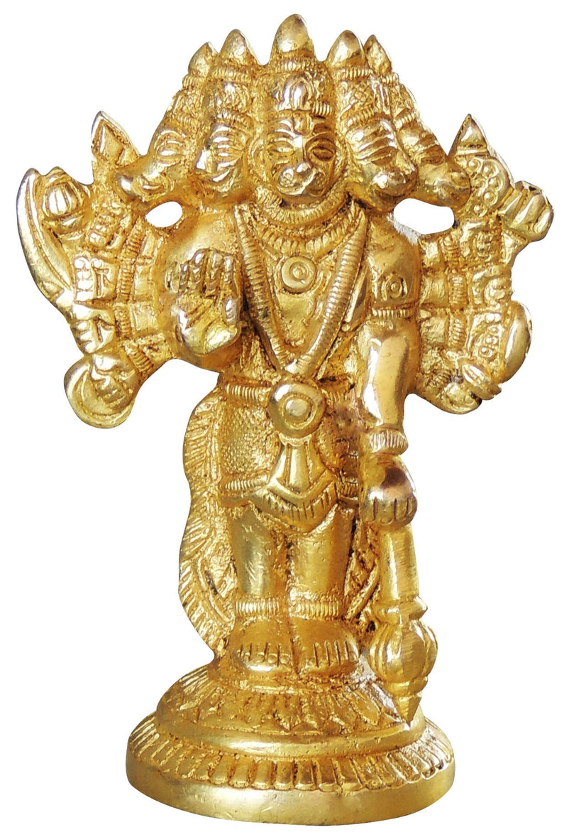 Brass Panchmukhi Hanuman Ji God Idol Statue