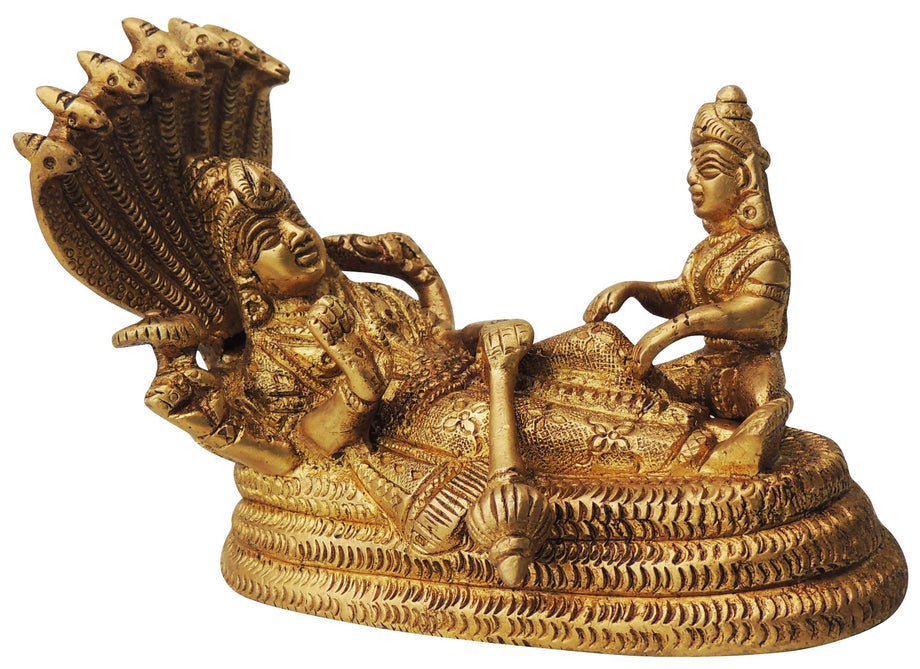 Brass Vishnu Ji With Shesnag Statue