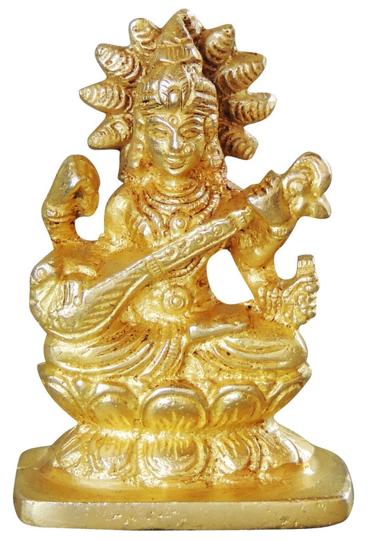 Brass Saraswati Ji Idol Statue