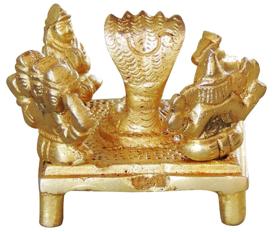 Brass Shivling with Shiv Family Statue