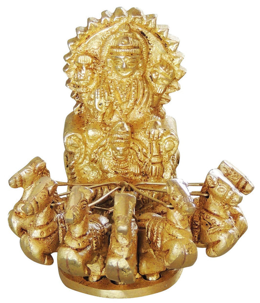 Brass Surya Dev Rath Statue