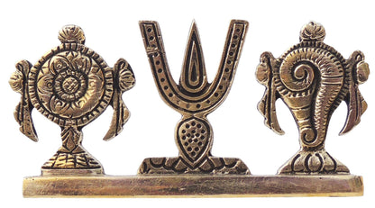 Brass Shankh Chakra Namah God Statue