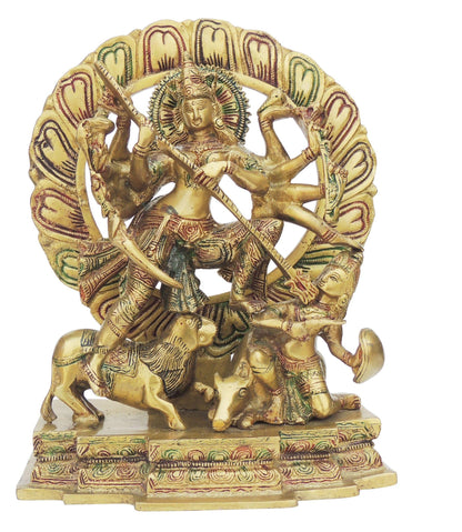 Brass Mahishasur Vardhini Statue