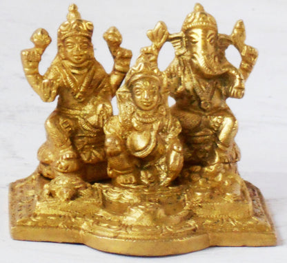 Brass Ganesh Laxmi Kuber Ji Maharaj Statue