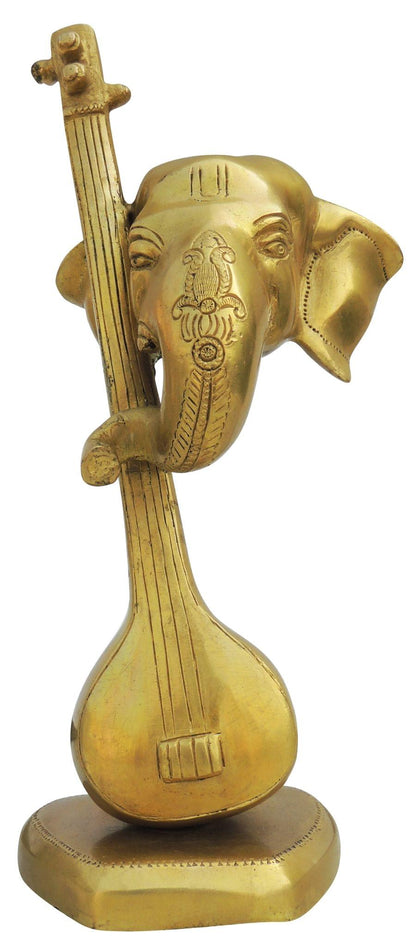 Brass Guitar With Ganesh Statue