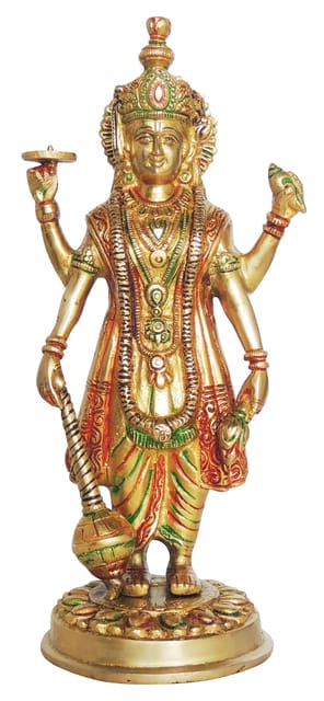 Brass Vishnu Ji God Idol Statue