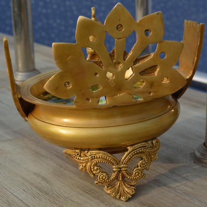 Brass Peacock Design Pot