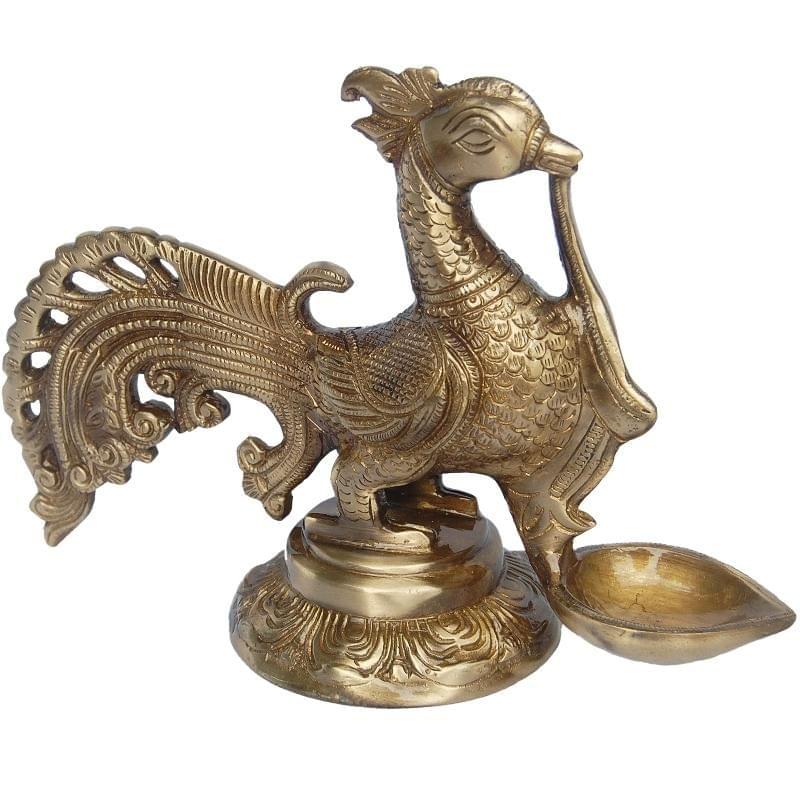 Brass Cock Murga Oil Lamp Deepak