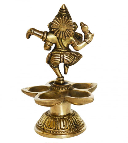 Brass Dancing Ganesha Oil Lamp Deepak