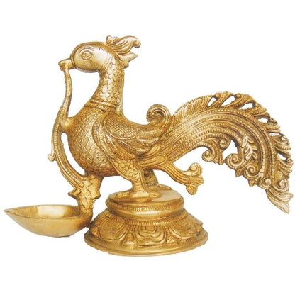 Brass Cock Murga Oil Lamp Deepak