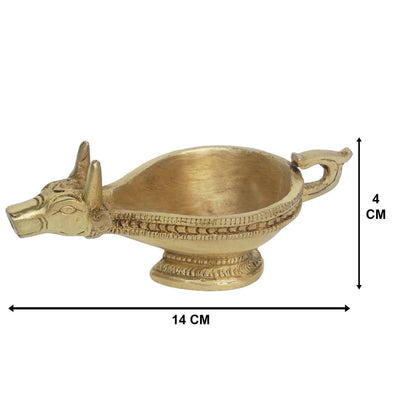 Brass Table Decor Nandi Oil Lamp Deepak