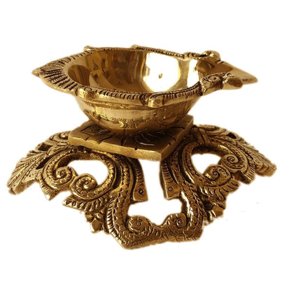 Brass Table Decor Oil Lamp Deepak