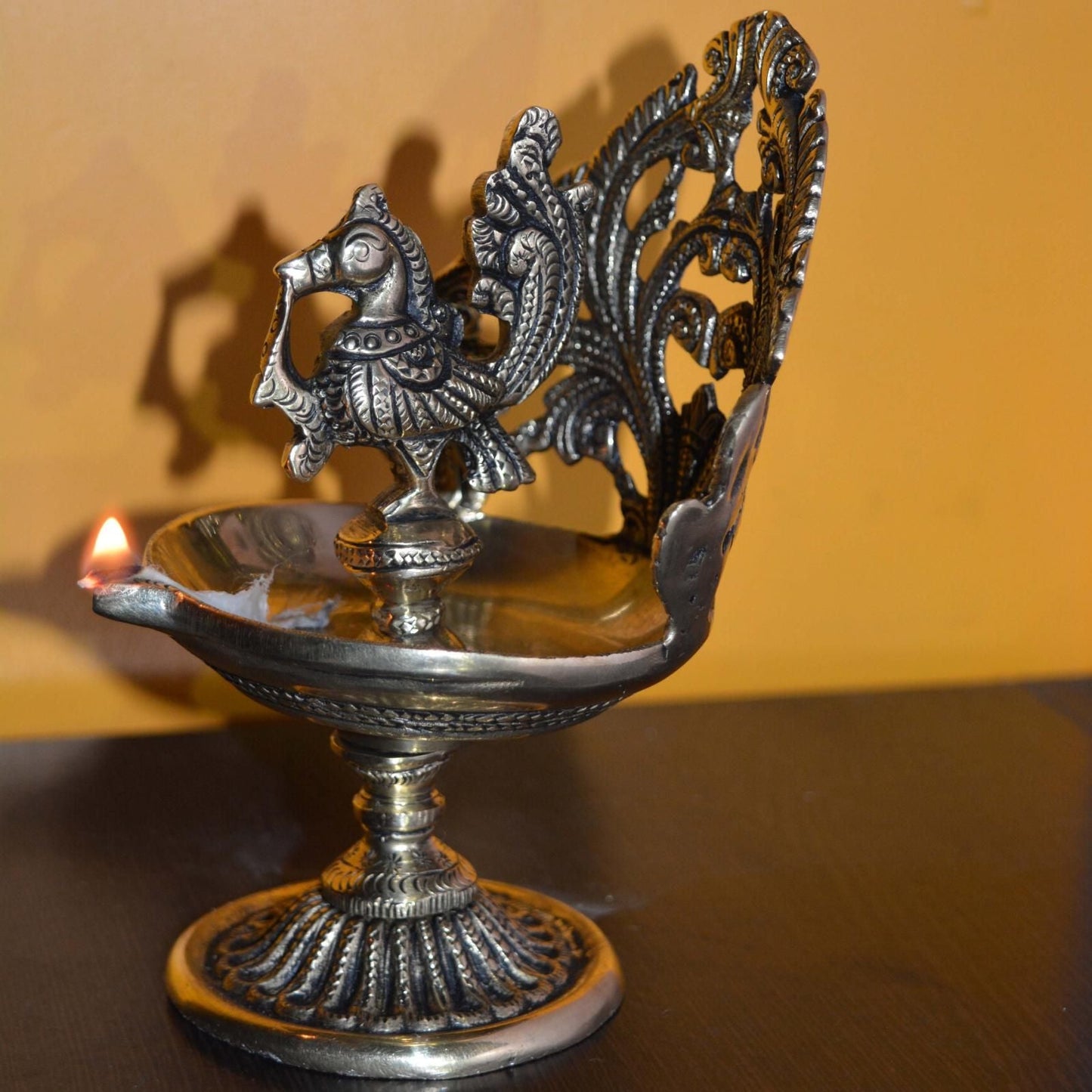 Brass Cock Murga Oial Lamp Deepak