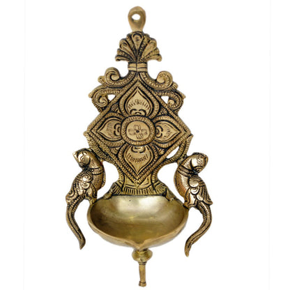 Brass Wall Decor Parrot Oil Lamp Deepak