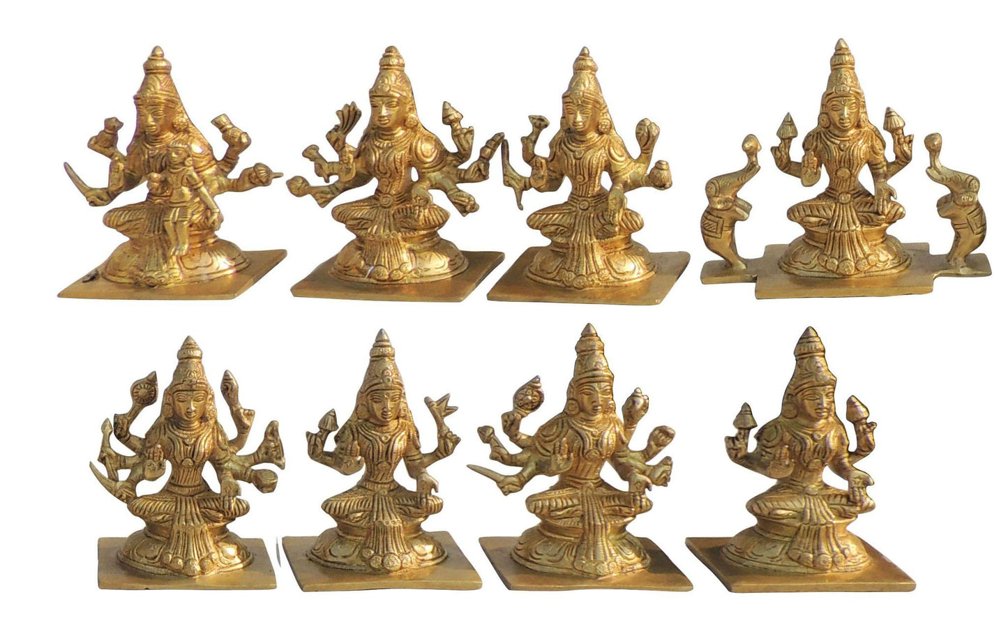 Brass Ashthalakshmi Ji Idol Set Of 8 Piece