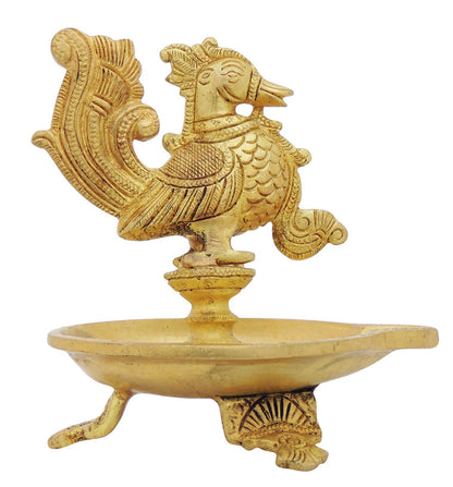 Brass Table Decor Oil Lamp Bird Deepak