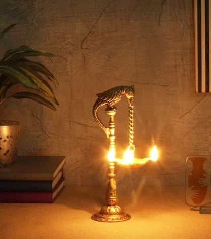 Brass Table Decor Oil Lamp Murga Deepak